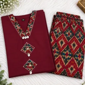 Cotton Ikkat Co-ord Set for Women – Design 2