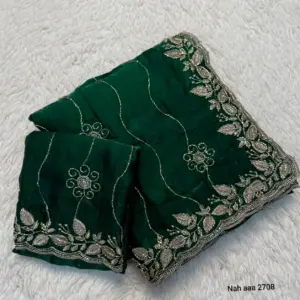 Fancy Space Silk Saree with Sequin Embroidery & C Pallu