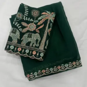 Georgette Embroidered Saree – Design 2