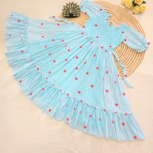 Premium Mul Chanderi Heart Printed Maxi Gown