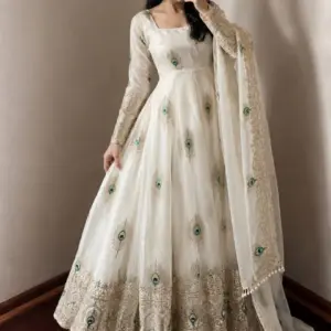 Fendy Silk Gown with Dupatta