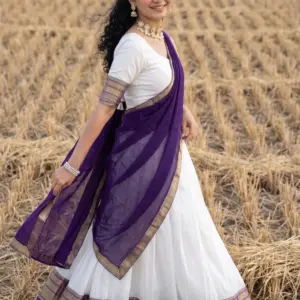 Mul Cotton Zari Woven Lehenga Set