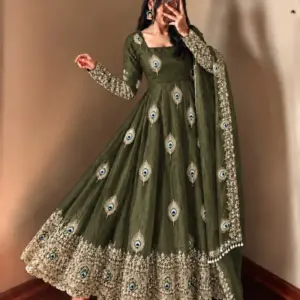 Fendy Silk Embroidered Gown