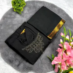 Kadhalar dhinam roja outfit recreation black hand work Gown with duppata