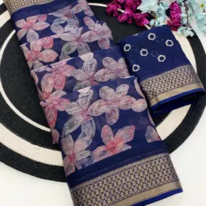 Slub Cotton Saree with Blouse