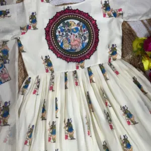 Cotton Venkatagiri Animal Print Anarkali Sets