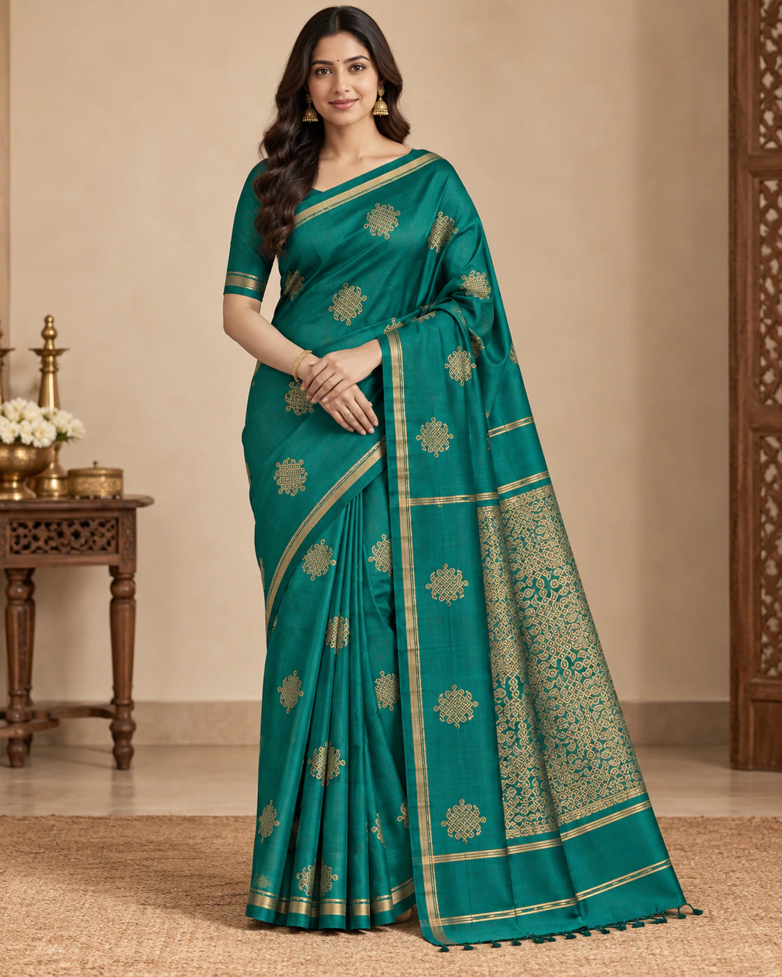 Soft Silk Saree with Blouse – Design 3