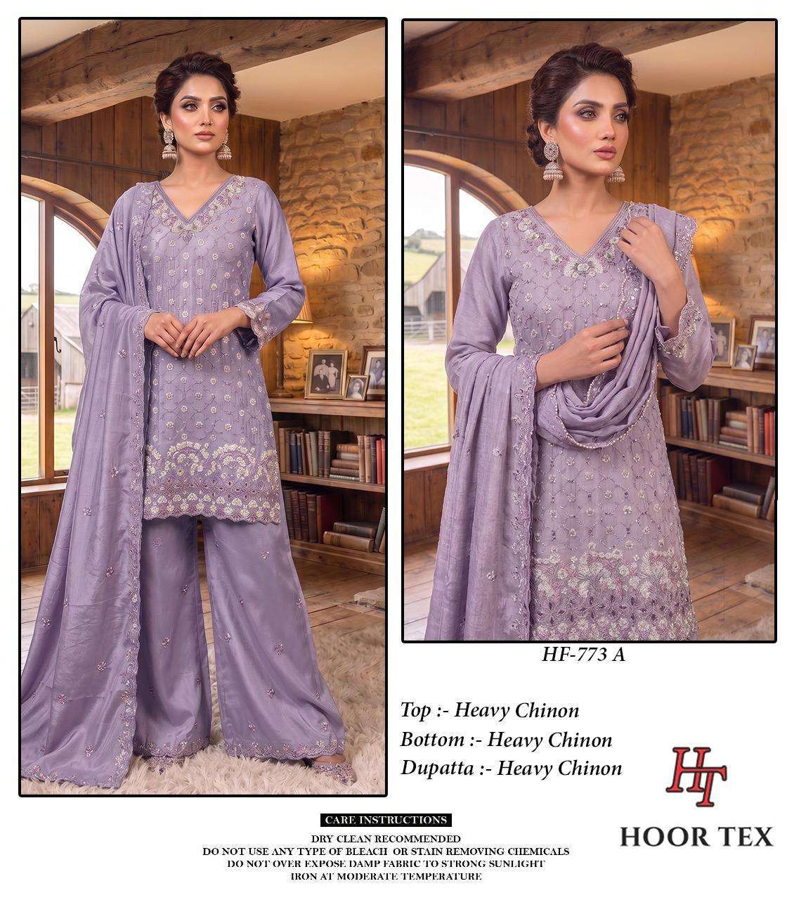 Hoor Tex HF-773 773-A Chinon Sharara Suit