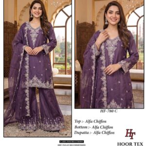 Hoor Tex HF-780 780-C Chiffon Sharara Suit
