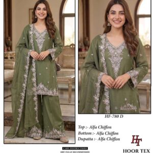 Hoor Tex HF-780 780-D Chiffon Sharara Suit