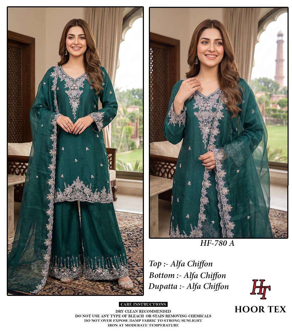 Hoor Tex HF-780 780-A Chiffon Sharara Suit