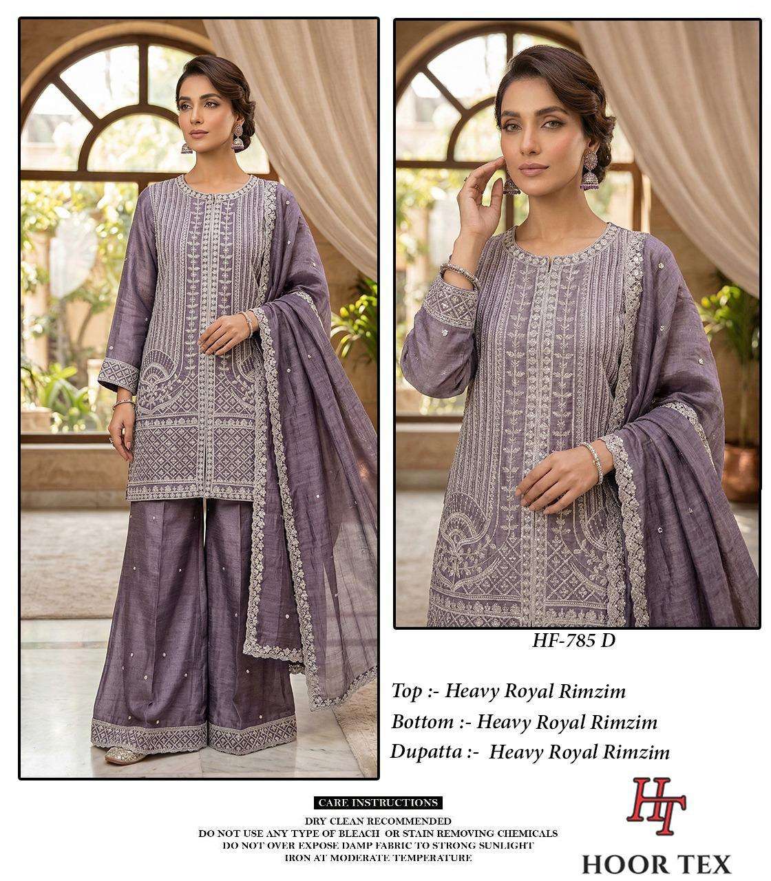 Hoor Tex HF-785 785-D Fancy Fabric Sharara Suit