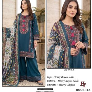 Hoor Tex HF-951 951-A Rayon Satin Sharara Suit