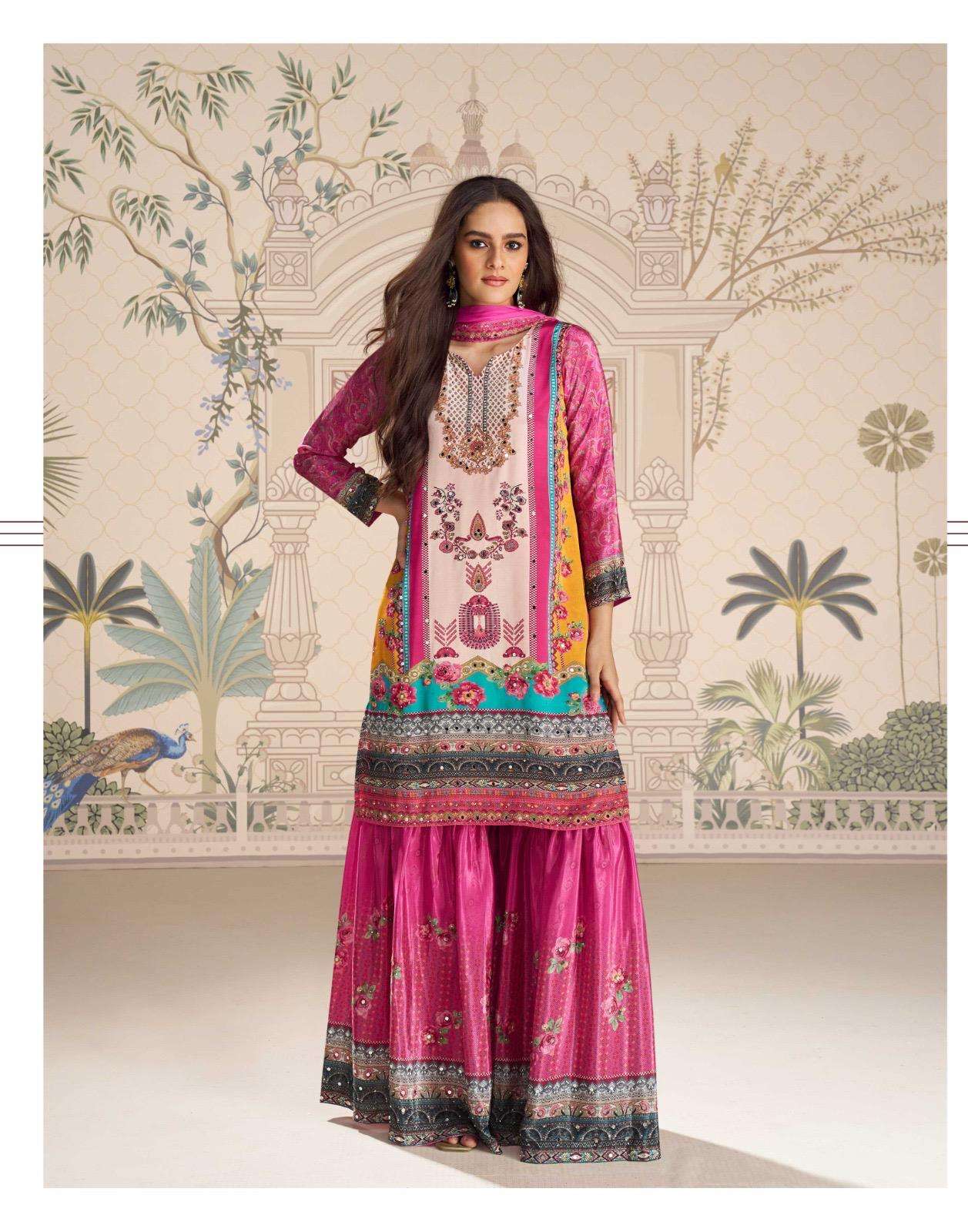 Sayuri Kirti 10181 Crepe Silk Mirror Work Sharara Set