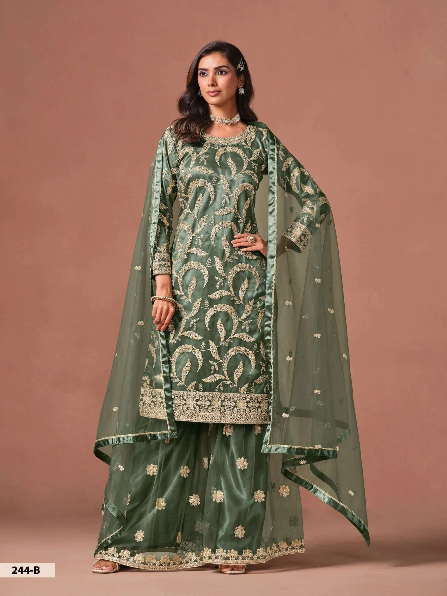 Twisha Aanaya Vol-244 244-B Net Sharara Suit