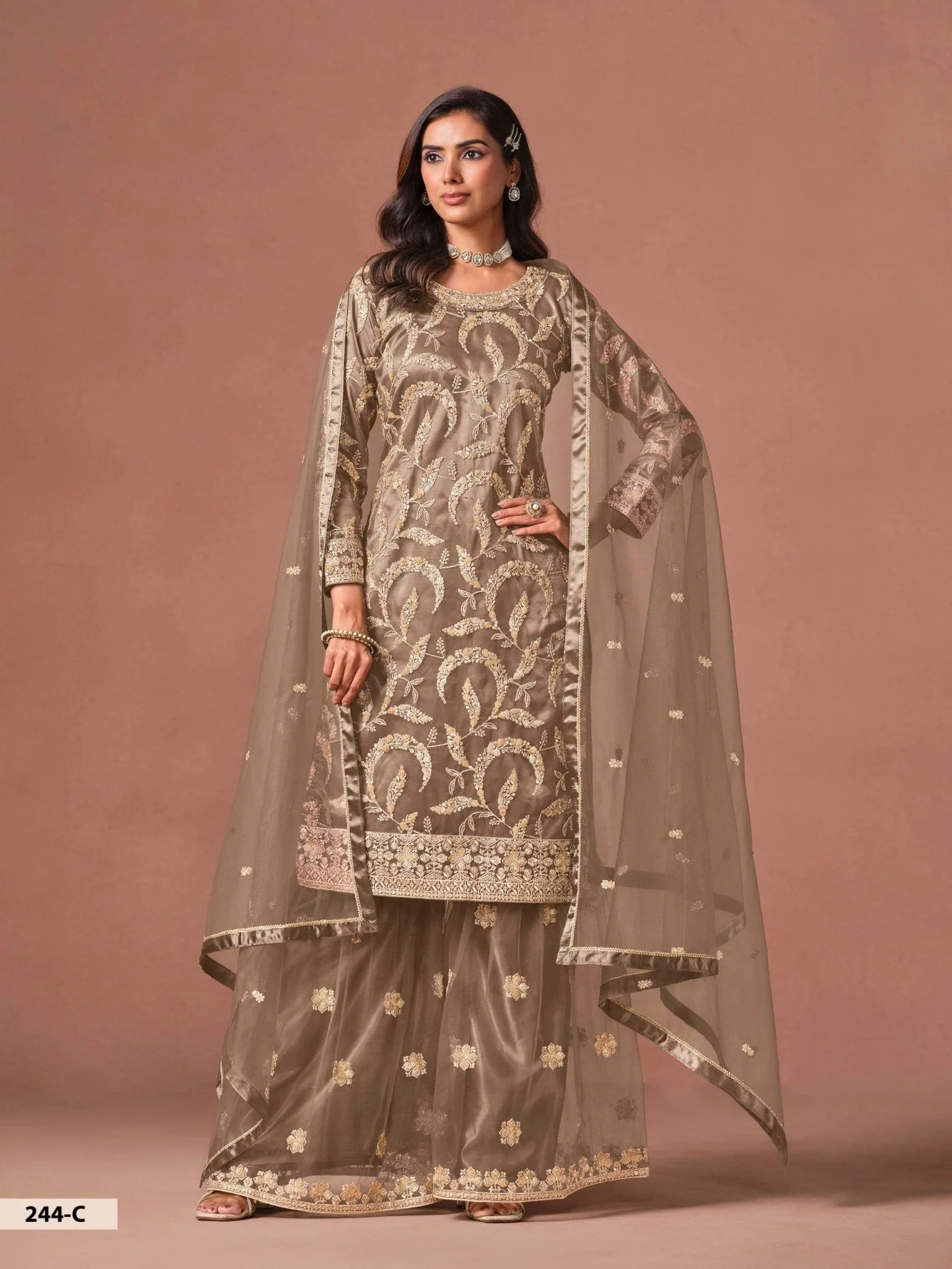 Twisha Aanaya Vol-244 244-C Net Sharara Suit