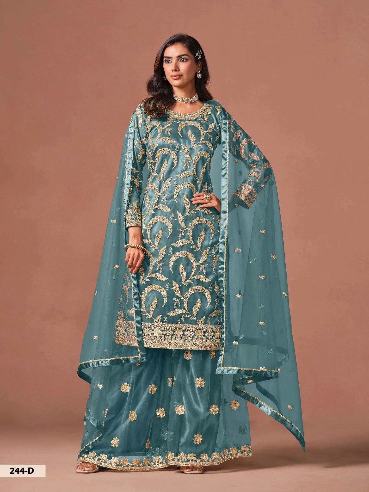 Twisha Aanaya Vol-244 244-D Net Sharara Suit