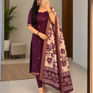 Cotton Top with Chennuri Silk Kalamkari Dupatta