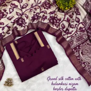 Cotton Top with Chennuri Silk Kalamkari Dupatta