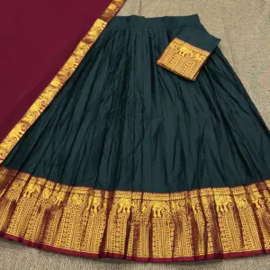 Kanchi Cotton Zari Woven Lehenga Set