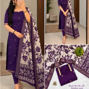 Cotton Top with Chennuri Silk Kalamkari Dupatta