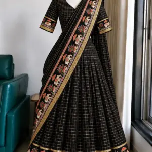 Viscose Zari Woven Lehenga Set