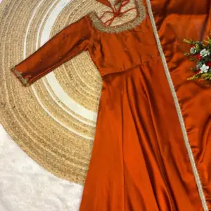 Rangoli Silk Anarkali Gown with Dupatta