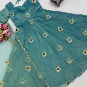 Salsa Silk Gown with Pant Set & Dupatta