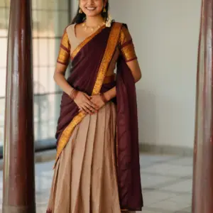 Kanchi Cotton Zari Woven Lehenga Set
