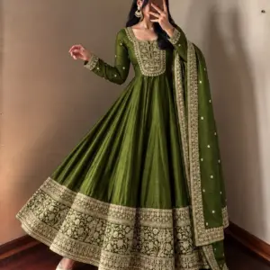 Roman Silk Anarkali Set – Design 2
