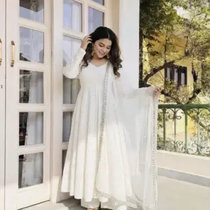 Cotton Schiffli Kurta Set with Dupatta