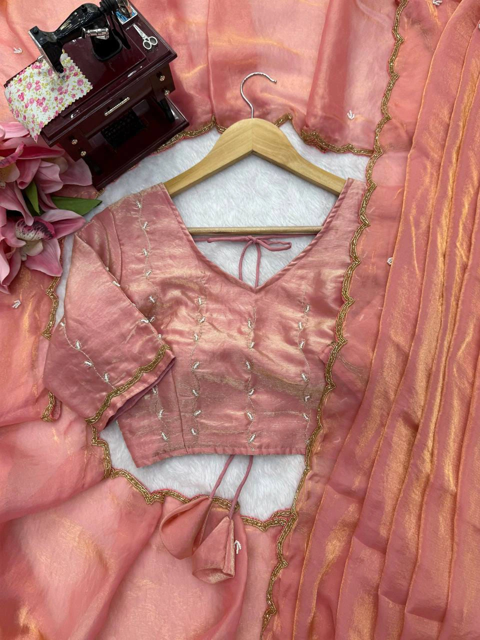 Designer Saree with Hand Work