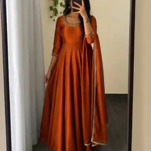 Rangoli Silk Anarkali Gown with Dupatta
