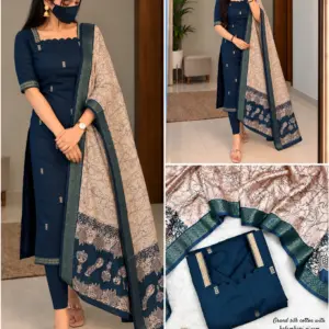 Cotton Top with Chennuri Silk Kalamkari Dupatta