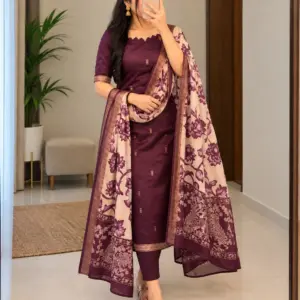 Cotton Top with Chennuri Silk Kalamkari Dupatta