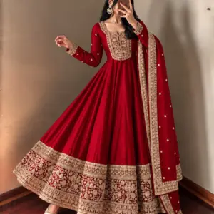 Roman Silk Anarkali Set – Design 2