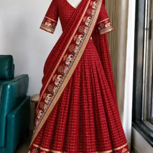 Viscose Zari Woven Lehenga Set