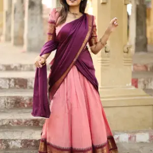 Kanchi Cotton Zari Woven Lehenga Set