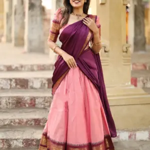 Kanchi Cotton Zari Woven Lehenga Set