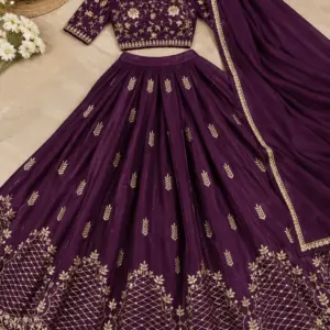 Georgette Embroidered Lehenga Choli Set