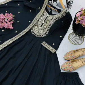 Roman Silk Anarkali Set – Design 2