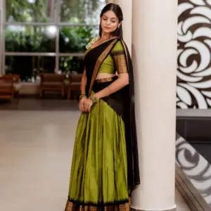 Kanchi Cotton Zari Woven Lehenga Set