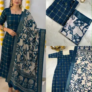 Kurti with Kalamkari Dupatta