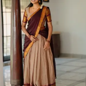 Kanchi Cotton Zari Woven Lehenga Set
