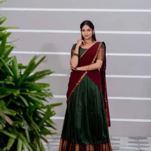 Kanchi Cotton Zari Woven Lehenga Set