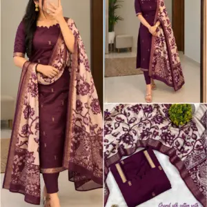 Cotton Top with Chennuri Silk Kalamkari Dupatta