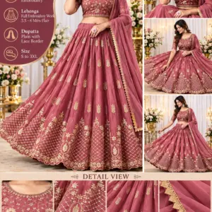 Georgette Embroidered Lehenga Choli Set