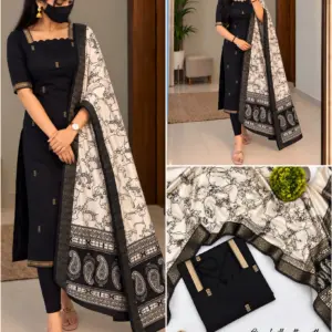 Cotton Top with Chennuri Silk Kalamkari Dupatta