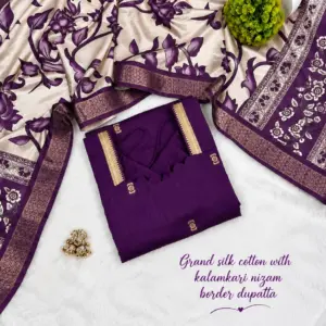 Cotton Top with Chennuri Silk Kalamkari Dupatta