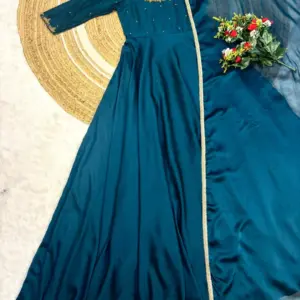 Rangoli Silk Anarkali Gown with Dupatta
